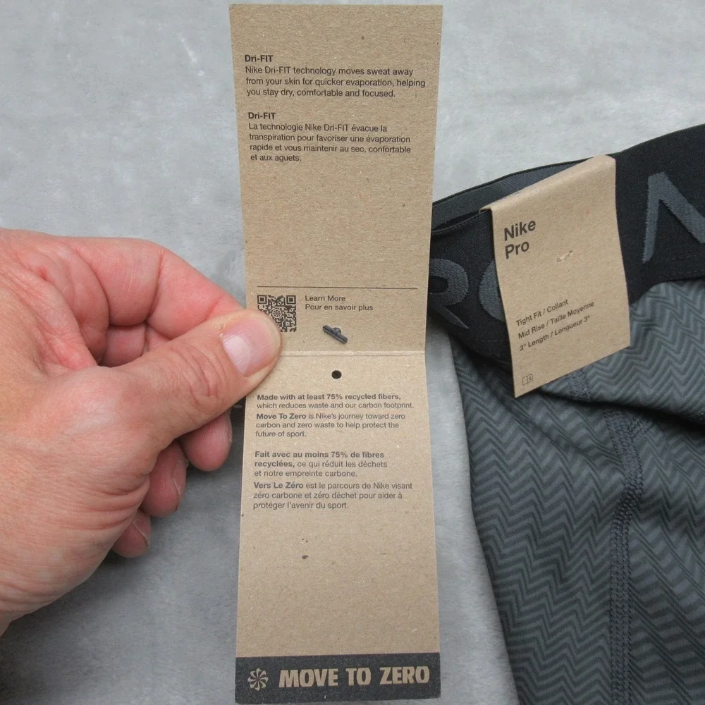 Nike Pro Shorts Women Small Gray Dri-FIT 3 Inch Mid Training‎ Printed $35 NEW
